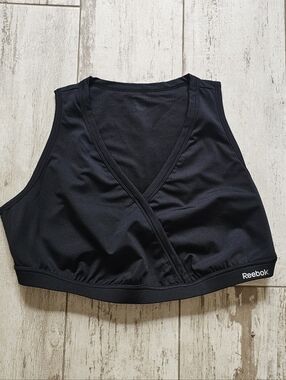 Reebok Black Wrap-Front Athletic Bra 2X-3X